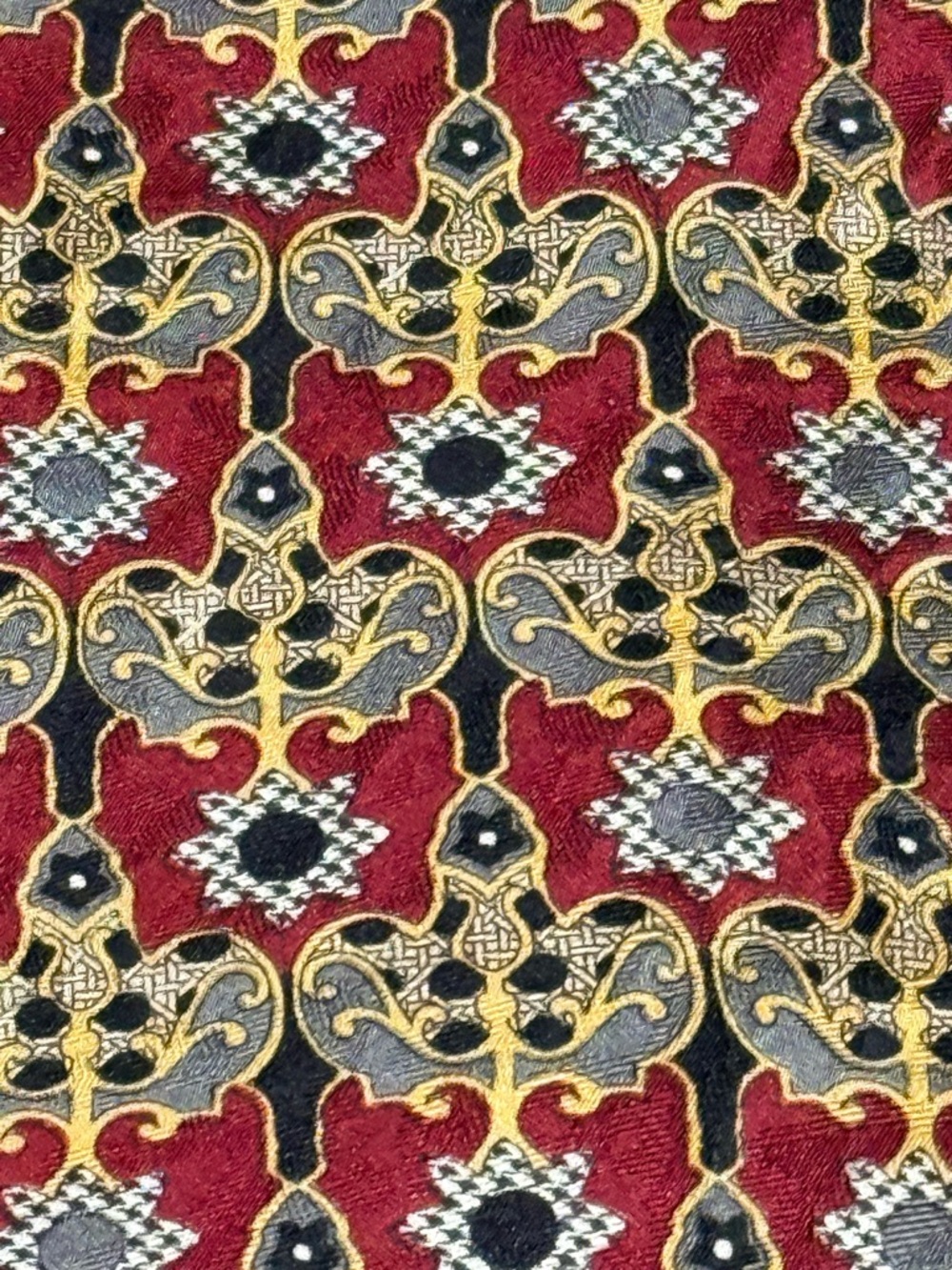Christian Dior Monsieur Vintage Silk Tie Burgundy Gold Baroque Arabesque USA - Picture 4 of 8